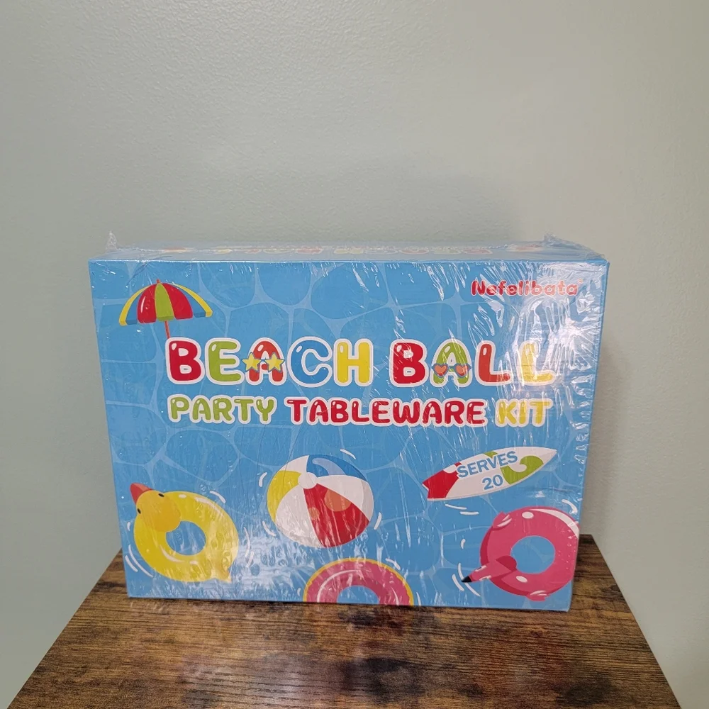 Pool Party Birthday Supplies Set 20 Guests Birthday Banner Table‎ Cover Swim